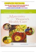 COMPLETE TEST BANK: Maternity and Women's Health Care (Maternity & Women's Health Care) 11th Edition by Deitra Leonard Lowdermilk  Latest Update