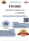 FIN2601 Assignment 1 (COMPLETE CALCULATIONS) Semester 1 2025 (185354) - DUE 17 April 2025