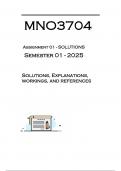 MNO3704 - ASSIGNMENT 1 SOLUTIONS (SEMESTER 01 - 2025)