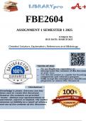 FBE2604 Assignment 1 (100% COMPLETE ANSWERS) Semester 1 2025 - DUE March 2025