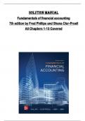 Solution manual for Fundamentals of financial accounting  7th edition by Fred Phillips and Shana Clor-Proell  All Chapters 1-13 Covered