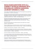 NCOA EXAM QUESTIONS WITH ALL CORRECT DETAILED ANSWERS WITH RATIONALES (VERIFIED ANSWERS) |ALREADY GRADED A+ PASS