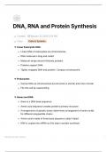 DNA, RNA and Protein Synthesis Summary