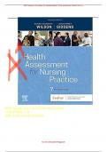 Test Bank for Health Assessment for Nursing Practice, 7th Edition by Susan F Wilson, Jean Foret Giddens/ All Chapters 1-24/ Latest update exam questions and answers.