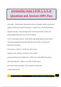 personality exam 1 (CH. 1, 2, 3, 4) Questions and Answers 100% Pass