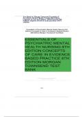 Test Bank by Morgan Townsend Essentials of Psychiatric Mental Health Nursing 8th Edition Concepts of Care in Evidence- Based Practice 8th Edition complete all solved exam questions 100% solution