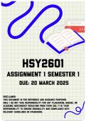 HSY2601 Assignment 1 Semester 1 | Due 20 March 2025