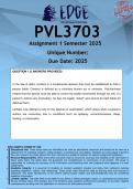 PVL3703 Assignment 1 (ANSWERS) Semester 1 2025 - DISTINCTION GUARANTEED