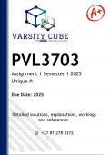 PVL3703 Assignment 1 (DETAILED ANSWERS) Semester 1 2025 - DISTINCTION GUARANTEED 