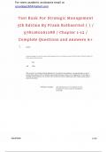 Test Bank For Strategic Management  5th Edition By Frank Rothaermel ( ) /  9781260261288 / Chapter 1-12 /  Complete Questions and Answers A+Test Bank For Strategic Management  5th Edition By Frank Rothaermel ( ) /  9781260261288 / Chapter 1-12 /  Complete