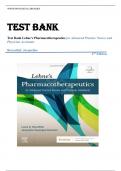 TEST BANK FOR Lehne's Pharmacotherapeutics for Advanced Practice Nurses and Physician Assistants 2nd Edition by Laura D. Rosenthal & Jacqueline Rosenjack Burchum |ISBN: 9780323554954| All Chapters Verified || Guide A+