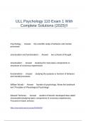 ULL Psychology 110 Exam 1 With Complete Solutions (2025)!!