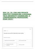 MHC CH. 20: CMH AND PRIVATE PRACTICE COUNSELING (LOUISIANA TECH UNIVERSITY COUNSELING: A COMPREHENSIVE PROFESSION) EXAM 2025!!