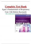 Test Bank for Egan's Fundamentals of Respiratory Care 12th Edition by Kacmarek; Stoller; Heuer. All