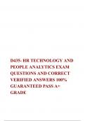 D435- HR TECHNOLOGY AND PEOPLE ANALYTICS EXAM QUESTIONS AND CORRECT VERIFIED ANSWERS 100% GUARANTEED PASS A+ GRADE