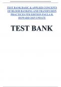 TEST BANK BASIC & APPLIED CONCEPTS OF BLOOD BANKING AND TRANSFUSION PRACTICES 5TH EDITION PAULA R. HOWARD 2025 UPDATE