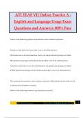 ATI TEAS VII Online Practice A - English and Language Usage Exam Questions and Answers 100% Pass