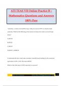 ATI TEAS VII Online Practice B – Mathematics Questions and Answers 100% Pass