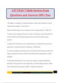 ATI TEAS 7 Math Section Exam Questions and Answers 100% Pass