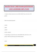 MATH TEAS 7 2025 EXAM QUESTIONS AND ANSWERS 100% PASS