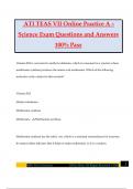 ATI TEAS VII Online Practice A – Science Exam Questions and Answers 100% Pass