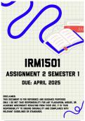 IRM1501 Assignment 2 Semester 1 | Due April 2025