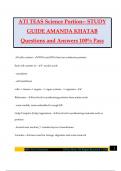 ATI TEAS Science Portion-- STUDY GUIDE AMANDA KHATAB Questions and Answers 100% Pass