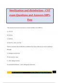 Sterilization and disinfection - CST exam Questions and Answers 100% Pass