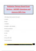 Radiation Therapy Board Exam Review – MOSBY Questions and Answers 100% Pass