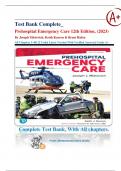 Test Bank Complete_ Prehospital Emergency Care 12th Edition, (2023) By Joseph Mistovich, Keith Karren & Brent Hafen| All Chapters 1-44| 12 Units| Latest Version With Verified Answers| Grade A+