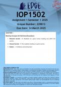  IOP1502 Assignment 1 (ANSWERS) Semester 1 2025 - DISTINCTION GUARANTEED