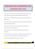 CMF 382 EXAM 3 QUESTIONS AND ANSWERS 100% PASS