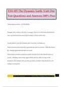 ESS-105 The Dynamic Earth- Unit One Test Questions and Answers 100% Pass