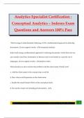 Analytics Specialist Certification - Conceptual Analytics – Indexes Exam Questions and Answers 100% Pass