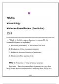 BIO210 Microbiology Midterms Exam Review 2025 (Qns & Ans)