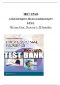 TEST BANK for Leddy & Pepper’s Professional Nursing 9th Edition By Lucy Hood Chapters 1 to 22 Complete GRADED A+