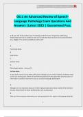 0511 An Advanced Review of Speech- Language Pathology Exam Questions And Answers |Latest 2025 | Guaranteed Pass.