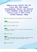 Midterm Exam: NSG527/ NSG 527 (Latest 2025/ 2026 Update) Psychopathology, Theories, and Advanced Clinical Modalities Guide| Questions & Answers| Grade A| 100% Correct (Verified Solutions)- Wilkes