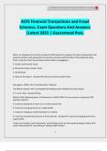 ACFE Financial Transactions and Fraud Schemes. Exam Questions And Answers |Latest 2025 | Guaranteed Pass.