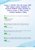 Exam 3: NSG526/ NSG 526 (Latest 2025/ 2026 Update) Clinical Modalities in Advanced PMHNP Guide| Questions & Answers| Grade A| 100% Correct (Verified Solutions)- Wilkes