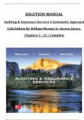 SOLUTION MANUAL for Auditing & Assurance Services A Systematic Approach  12th Edition By William Messier Jr, Steven Glover, Chapters 1 to 21 / Complete