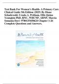 Test Bank For Women’s Health- A Primary Care Clinical Guide 5th Edition (2025) By Diane Schadewald, Ursula A. Pritham, Ellis Quinn Youngkin PhD, RNC, WHCNP, ARNP, Marcia Szmania Davi -9780135458624¬ Chapter 1-26  Complete Questions and Answers.