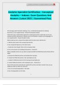 Analytics Specialist Certification - Conceptual Analytics – Indexes. Exam Questions And Answers |Latest 2025 | Guaranteed Pass.