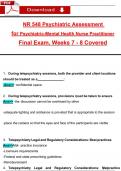 NR548 / NR 548 Exam 4 (Week 7 - 8) Tested Qs with Ans (Latest 2025 / 2026): Psychiatric Assessment for PMHNP - Chamberlain