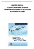 Solution manual for Introduction to managerial accounting  7th edition by peter c brewer and ray h garrison  All Chapters 1-14 Covered 