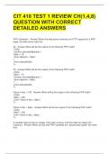 CIT 410 TEST 1 REVIEW CH(1,4,8) QUESTION WITH CORRECT DETAILED ANSWERS 