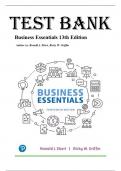 Test Bank for Business Essentials 13th Edition by Ebert, All Chapters 1-17