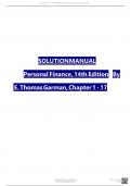 SOLUTION MANUAL Personal Finance, 14th Edition By E. Thomas Garman, Chapter 1 - 17