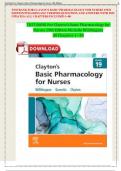 TESTBANK FOR CLAYON’S BASIC`PHARMACOLOGY FOR NURSES 19TH EDITION/WILLIHNGANZ VERIFIED WITH 2025 UPDATES (ALL CHAPTERS INCLUDED 1-48)