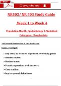 Study Bundle for NR503 / NR 503 Study Guide Midterm Exam + Final Exam (Week 1 - 8) (Latest 2025 / 2026):Very Comprehensive to Pass the Exam, 100% Verified